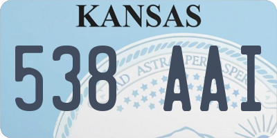 KS license plate 538AAI