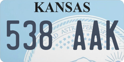 KS license plate 538AAK