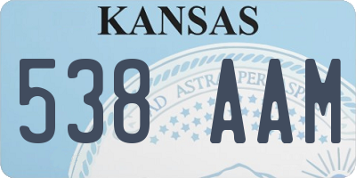 KS license plate 538AAM