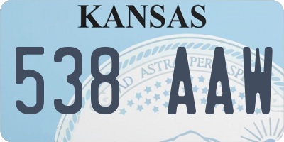KS license plate 538AAW