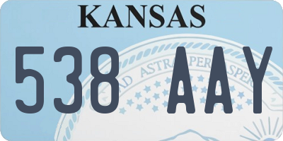 KS license plate 538AAY