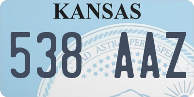 KS license plate 538AAZ