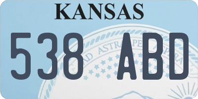 KS license plate 538ABD