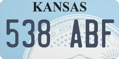 KS license plate 538ABF