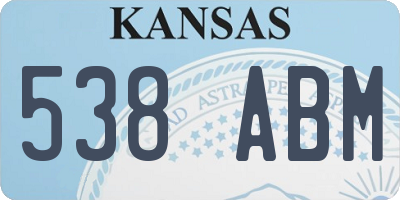 KS license plate 538ABM