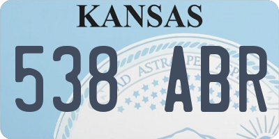 KS license plate 538ABR