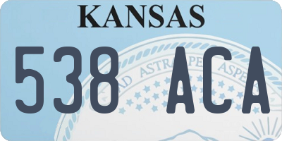 KS license plate 538ACA