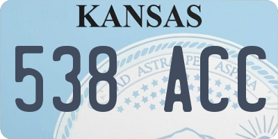 KS license plate 538ACC