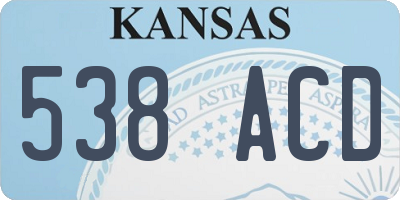 KS license plate 538ACD