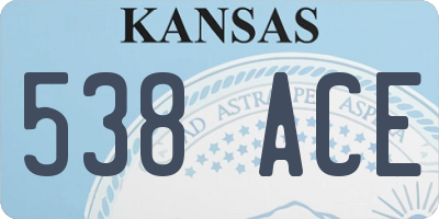KS license plate 538ACE