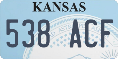 KS license plate 538ACF