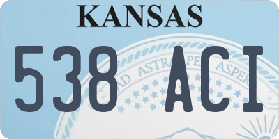 KS license plate 538ACI