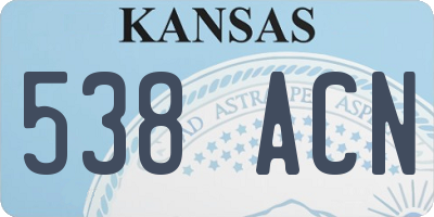 KS license plate 538ACN