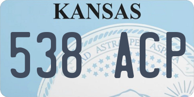 KS license plate 538ACP