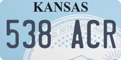 KS license plate 538ACR