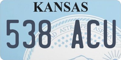 KS license plate 538ACU
