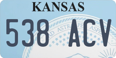 KS license plate 538ACV