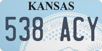 KS license plate 538ACY