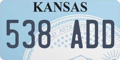 KS license plate 538ADD