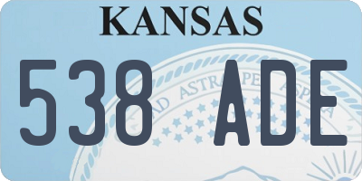 KS license plate 538ADE