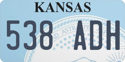 KS license plate 538ADH