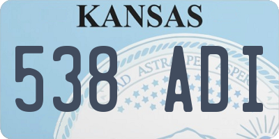 KS license plate 538ADI