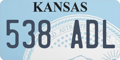 KS license plate 538ADL