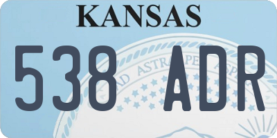 KS license plate 538ADR