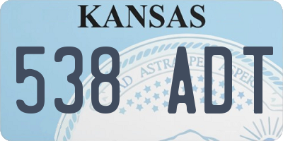 KS license plate 538ADT
