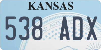 KS license plate 538ADX