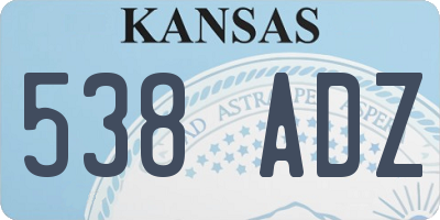 KS license plate 538ADZ