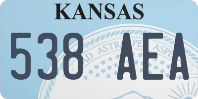 KS license plate 538AEA