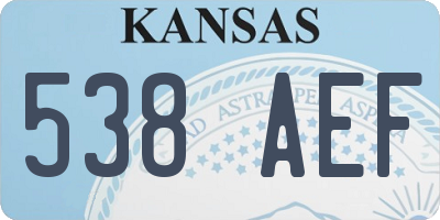 KS license plate 538AEF