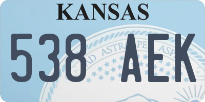 KS license plate 538AEK