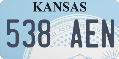 KS license plate 538AEN