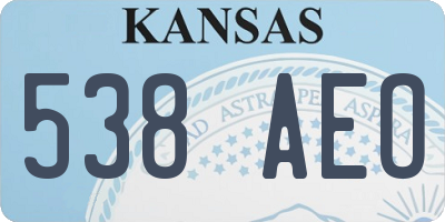 KS license plate 538AEO