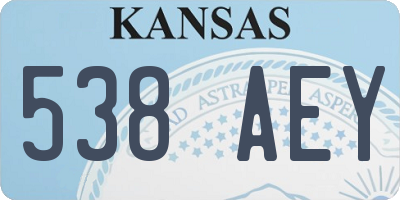 KS license plate 538AEY