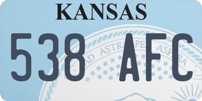 KS license plate 538AFC