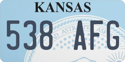 KS license plate 538AFG