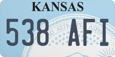 KS license plate 538AFI
