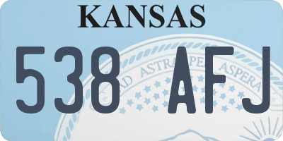 KS license plate 538AFJ