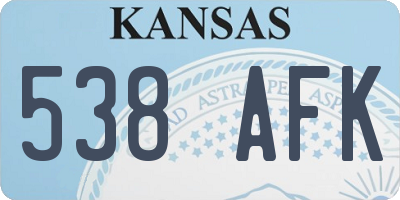 KS license plate 538AFK