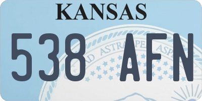 KS license plate 538AFN