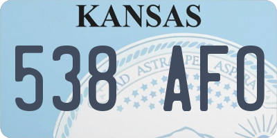 KS license plate 538AFO