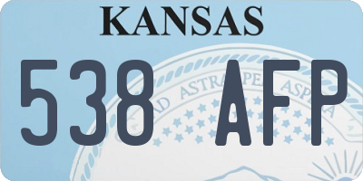 KS license plate 538AFP