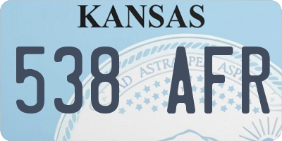 KS license plate 538AFR