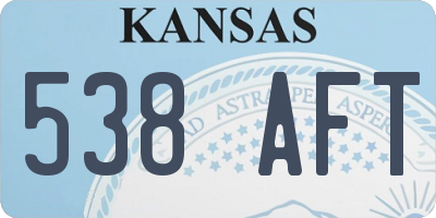 KS license plate 538AFT