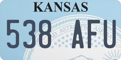 KS license plate 538AFU