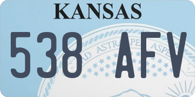 KS license plate 538AFV
