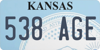 KS license plate 538AGE